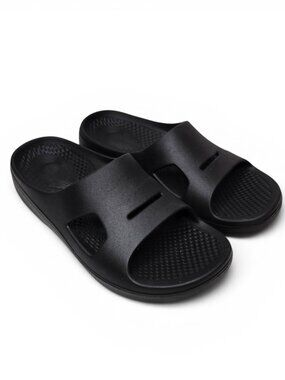 REVITALIGN Black Slide Sandals for Women